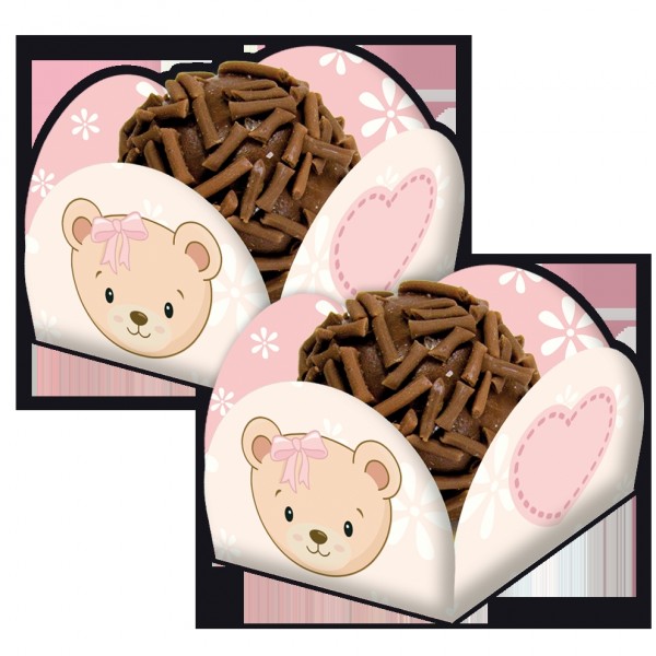 Porta Forminha Shower Urso Rosa